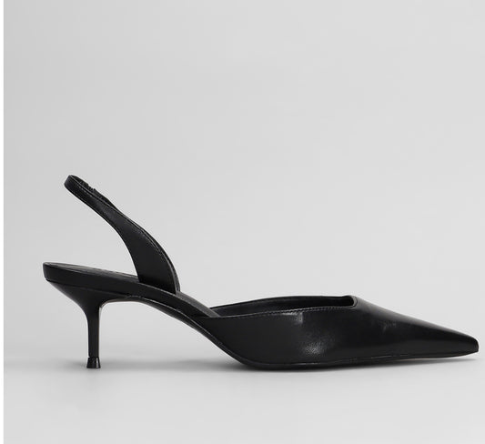 Sling back in pelle nera SCHUTZ