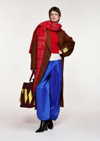 Cappotto oversize marrone in misto lana e cashmere