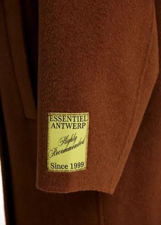 Cappotto oversize marrone in misto lana e cashmere
