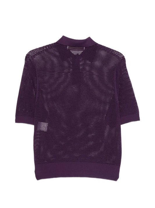 Polo in maglia traforata