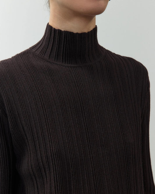 PULLOVER A COSTE COLLO ALTO