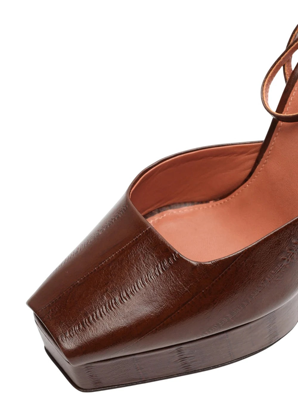 SCARPE DÉCOLLETÉ VICKY IN PELLE MARRONE EFFETTO VINTAGE