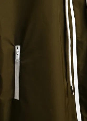 Dark green oversized hooded rain coat