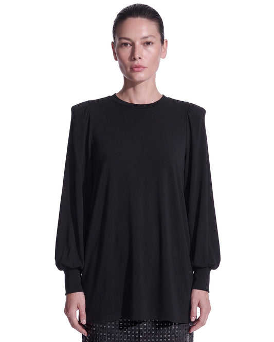 MAGLIA IN JERSEY MORBIDO CON SPALLINE
