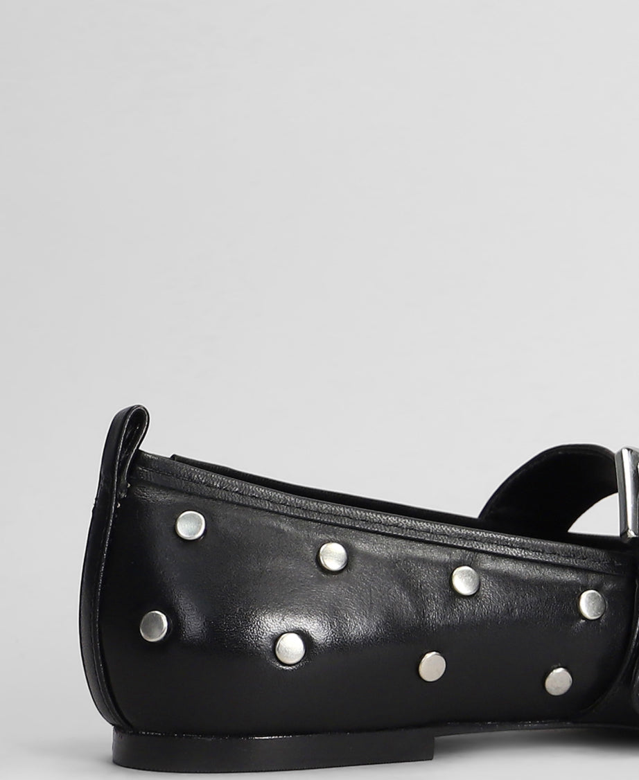 Ballerine on pelle nera