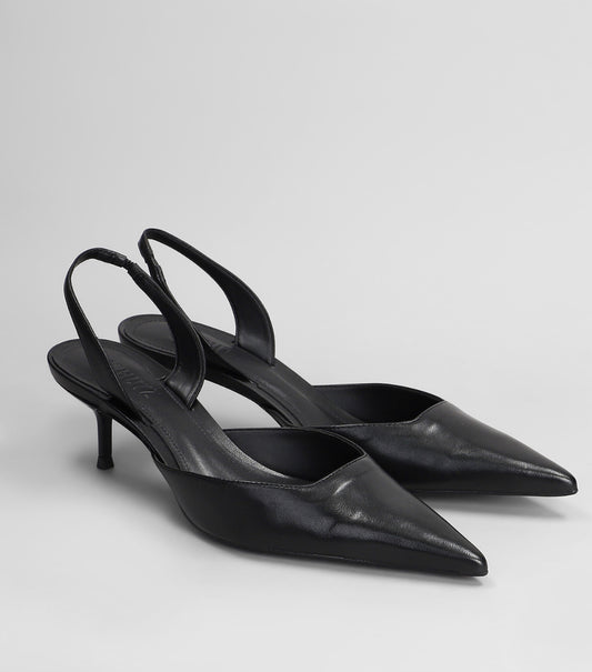 Sling back in pelle nera Schutz