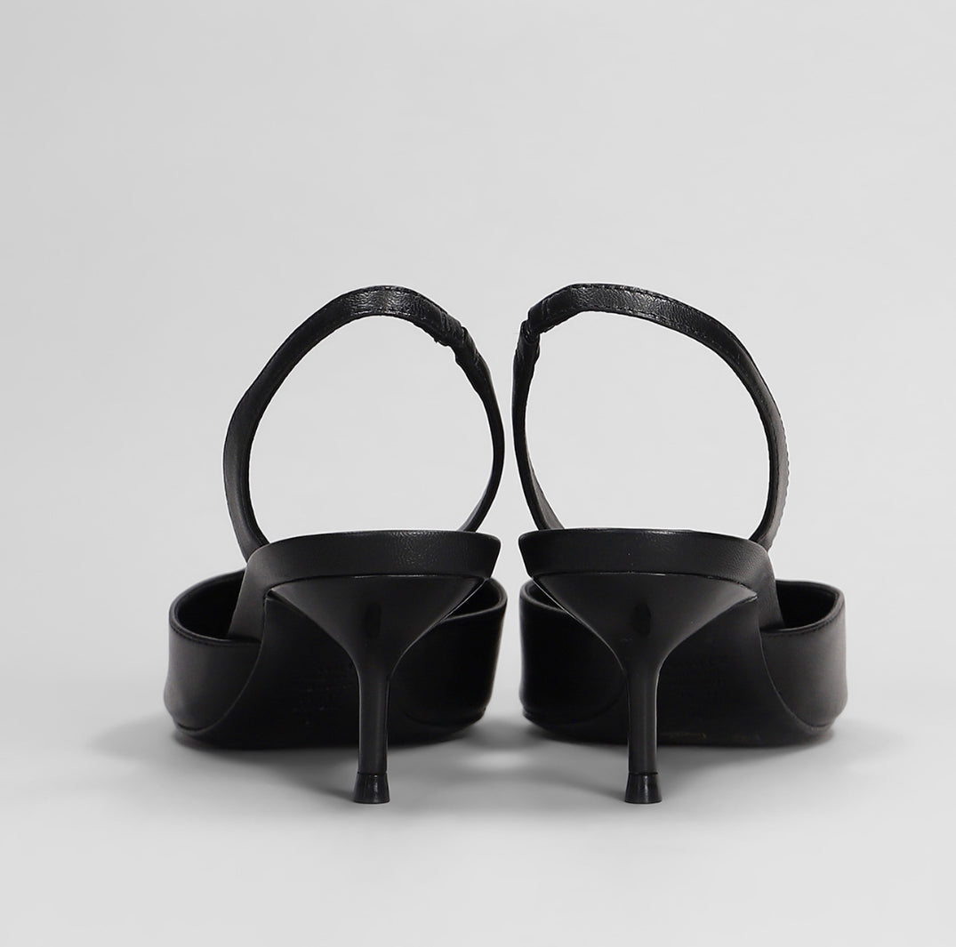 Sling back in pelle nera Schutz