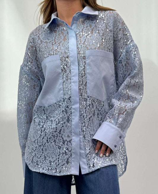 Camicia in pizzo paillettes