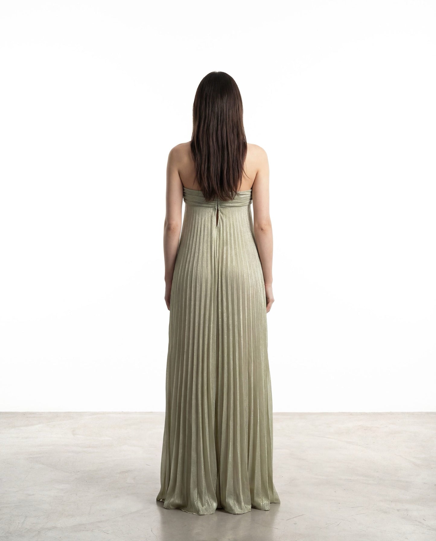 ABITO LUNGO PLISSÉ BUSTIER LUREX