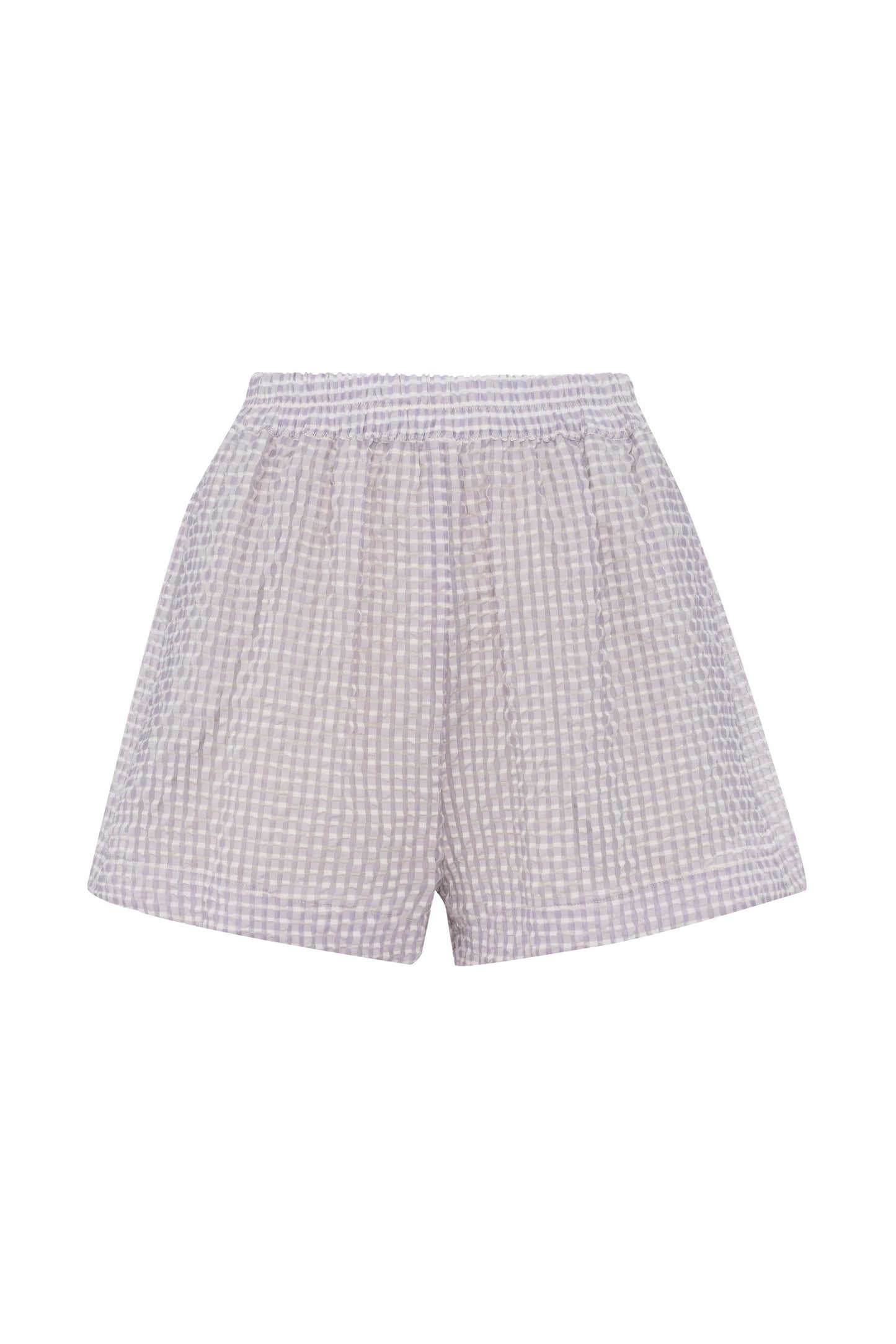Shorts a quadri bianco e lilla