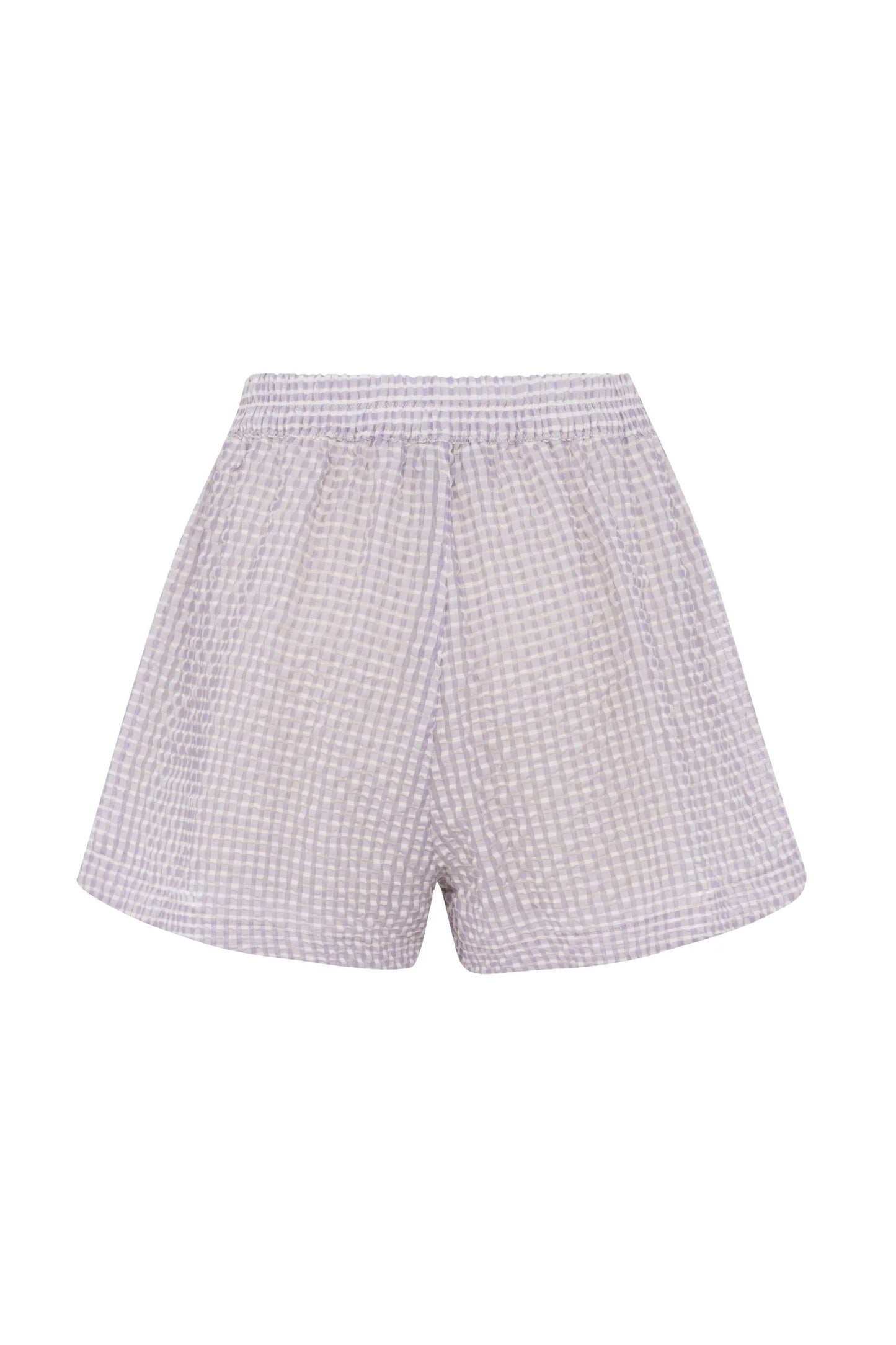 Shorts a quadri bianco e lilla
