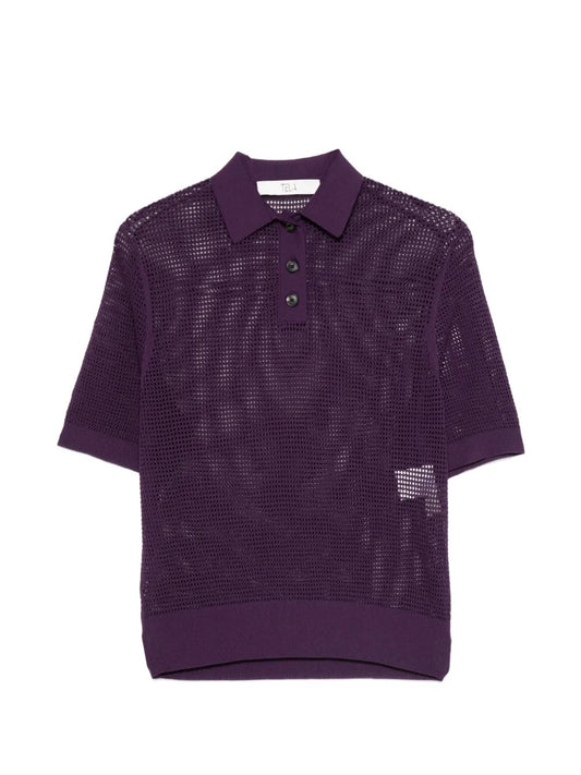 Polo in maglia traforata
