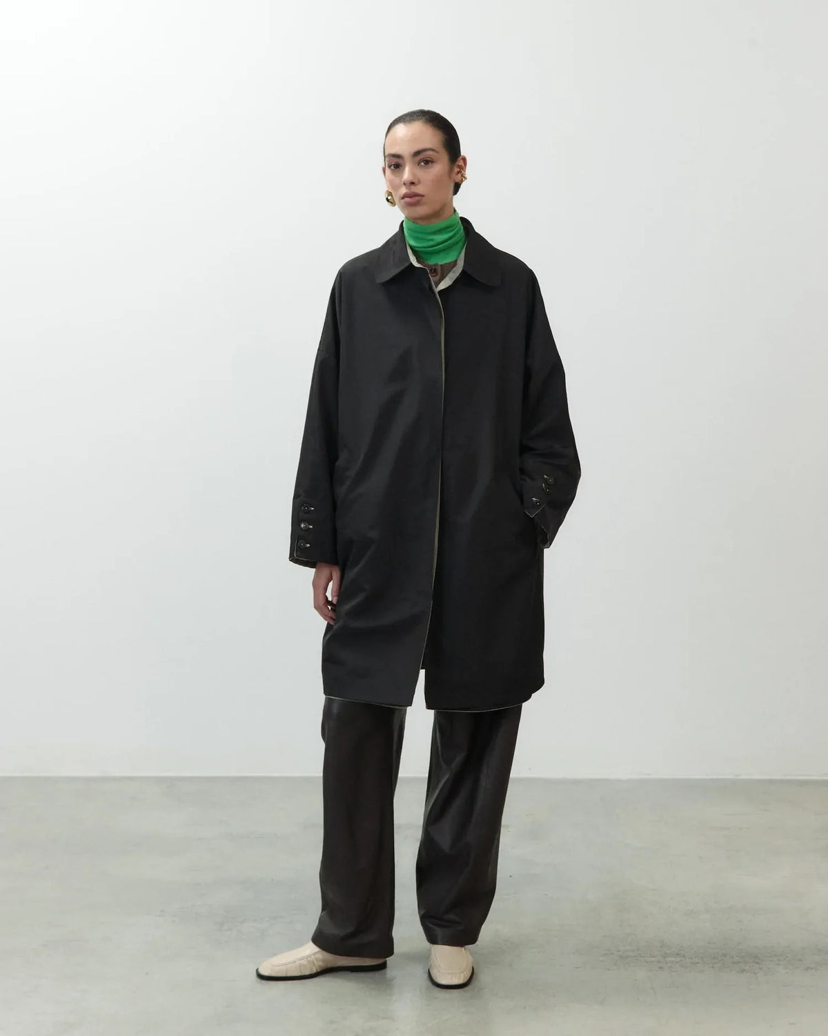 TRENCH IN NYLON E FLANELLA