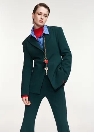 Blazer monopetto sartoriale verde scuro
