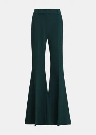 Pantaloni sartoriali svasati verde scuro