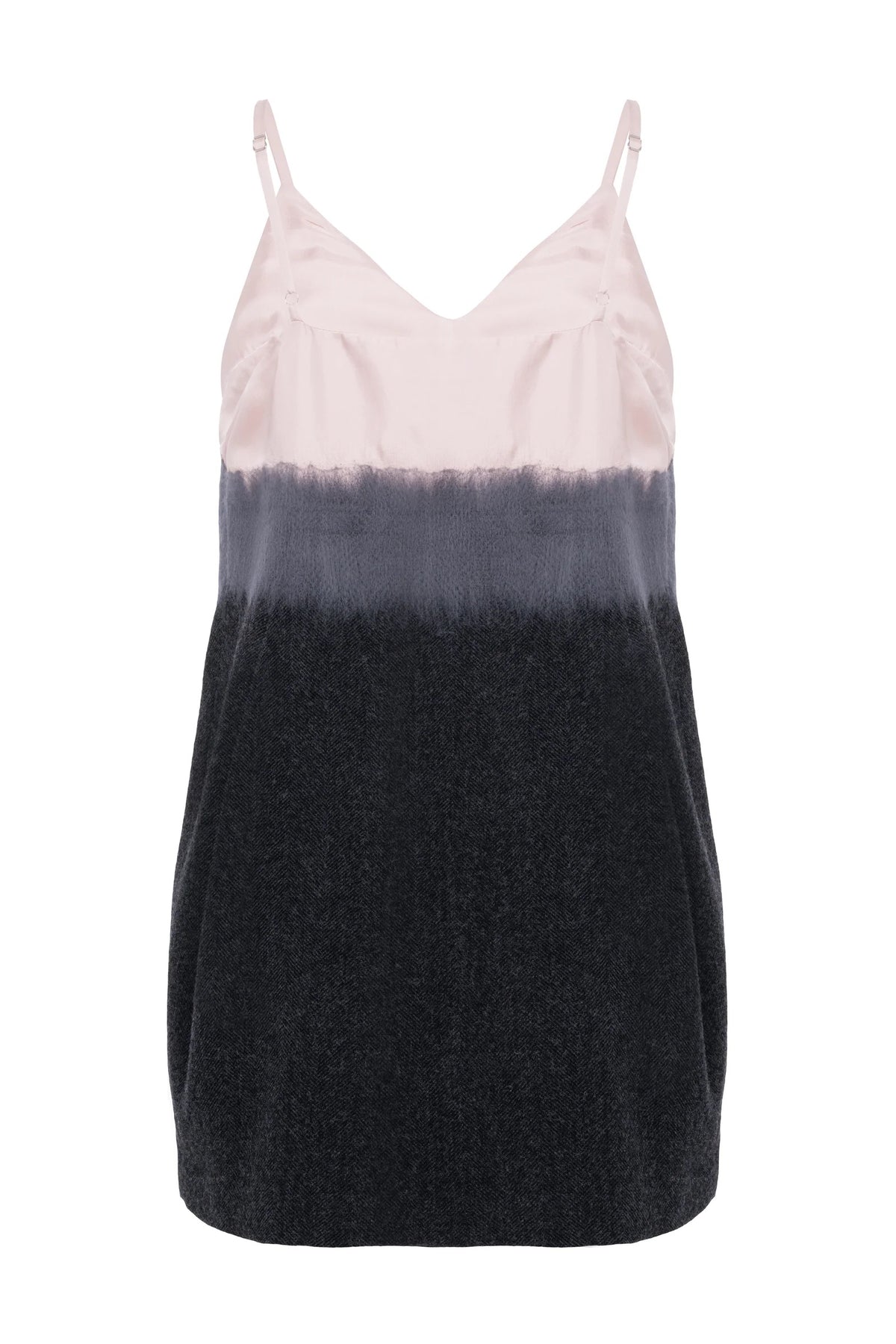 Abito mini sottoveste color block agugliato