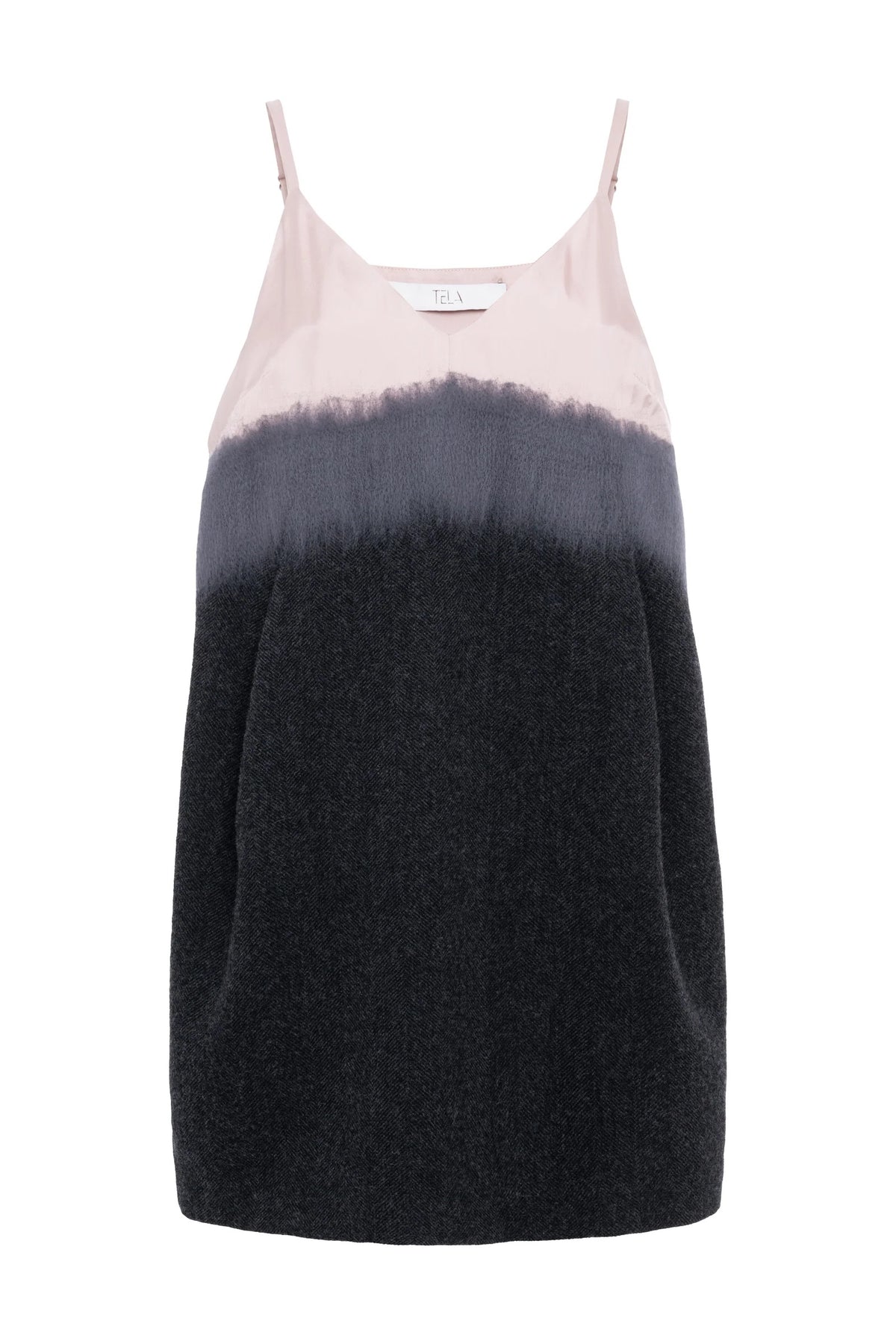 Abito mini sottoveste color block agugliato