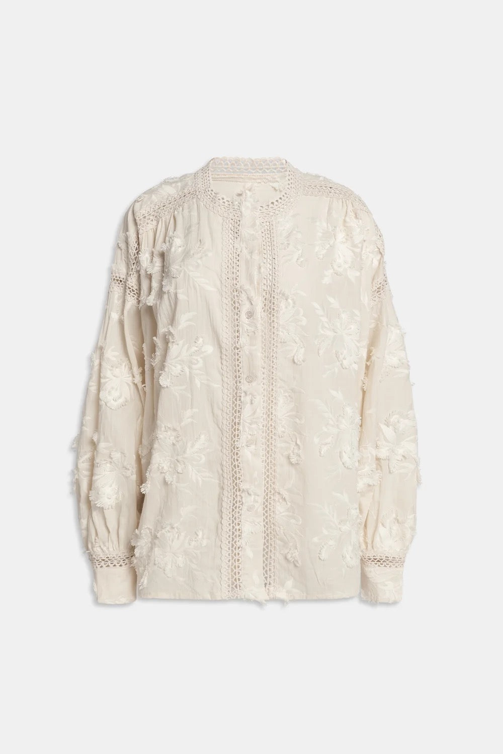 Camicia in mussola ricamata