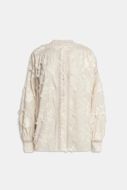 Camicia in mussola ricamata