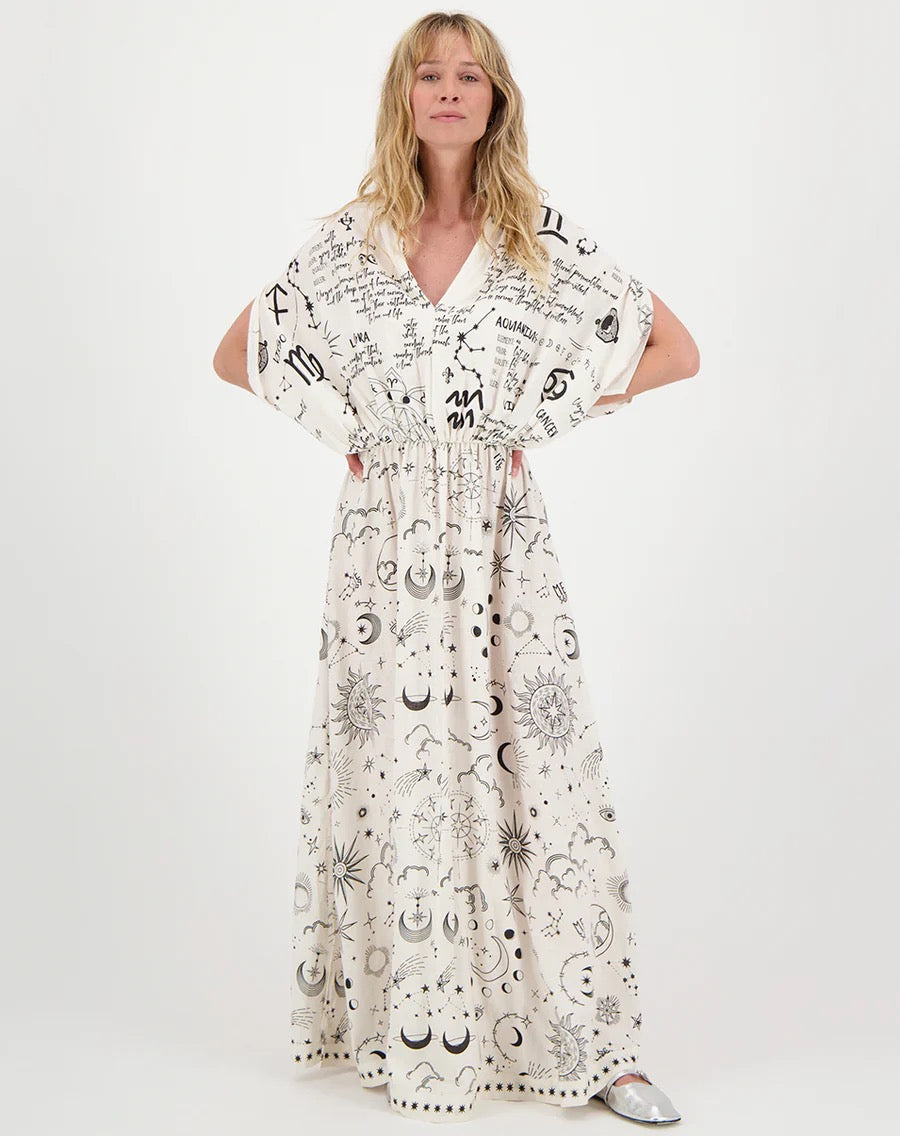 Rose Zodiac Kaftan Dress