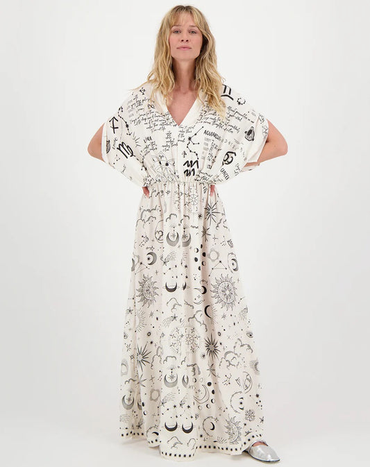 Rose Zodiac Kaftan Dress
