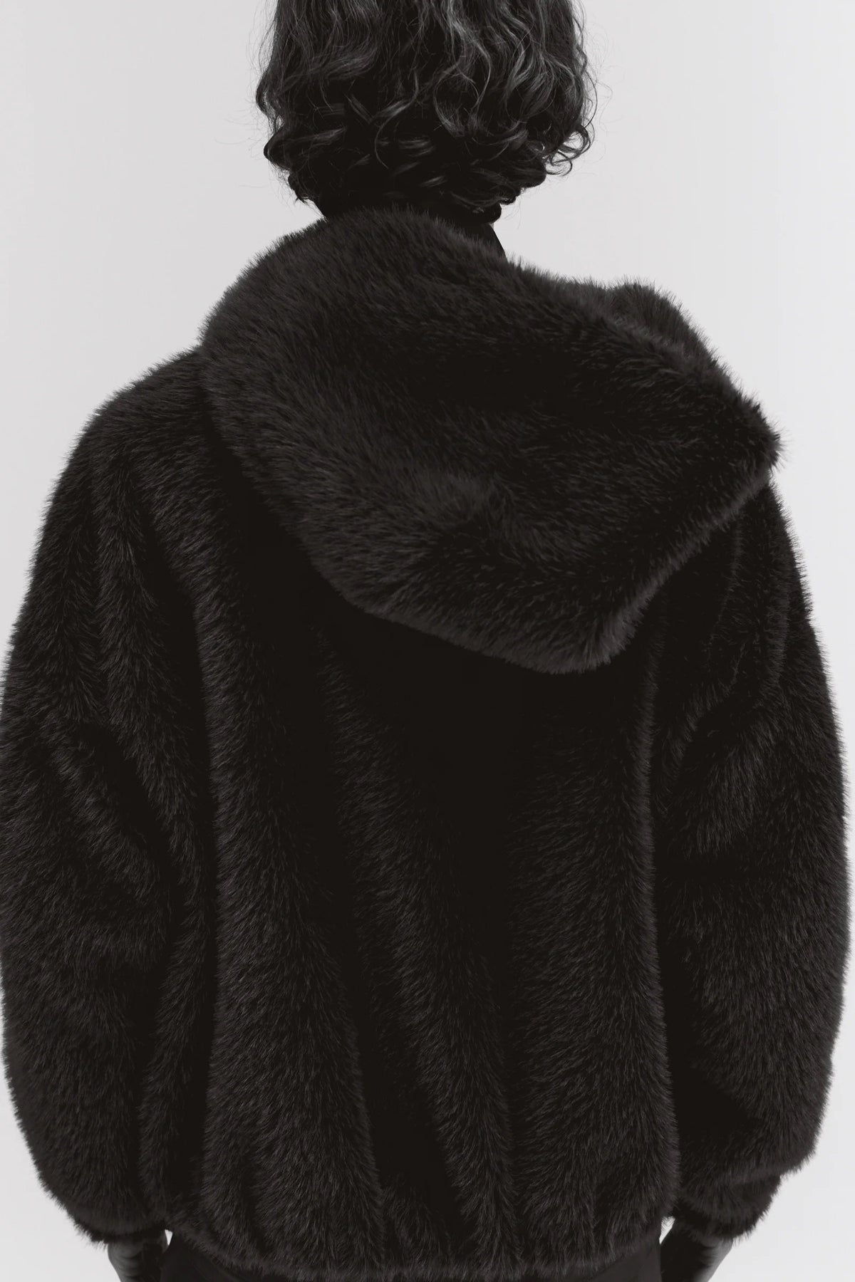 Giacca teddy marrone con zip e tasche ampie