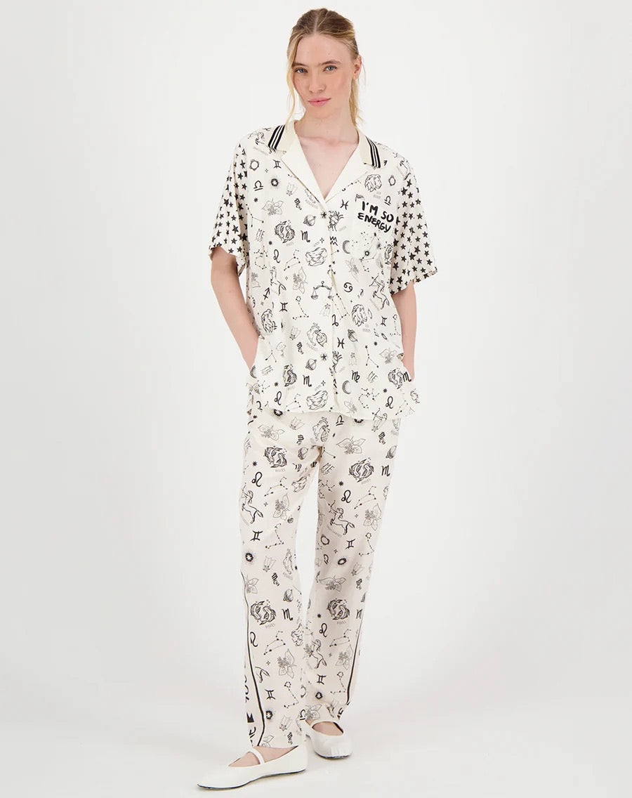 Lilian Knit Collar Zodiac Shirt