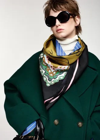 Cappotto doppiopetto in lana verde scuro