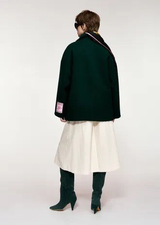 Cappotto doppiopetto in lana verde scuro