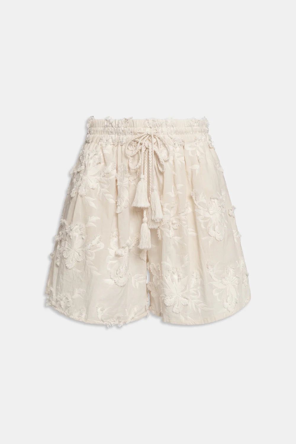 Shorts in mussola ricamata