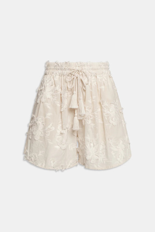 Shorts in mussola ricamata