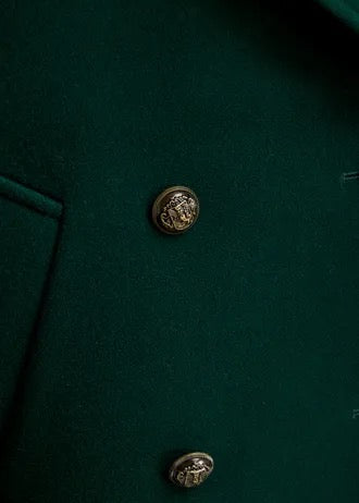 Cappotto doppiopetto in lana verde scuro