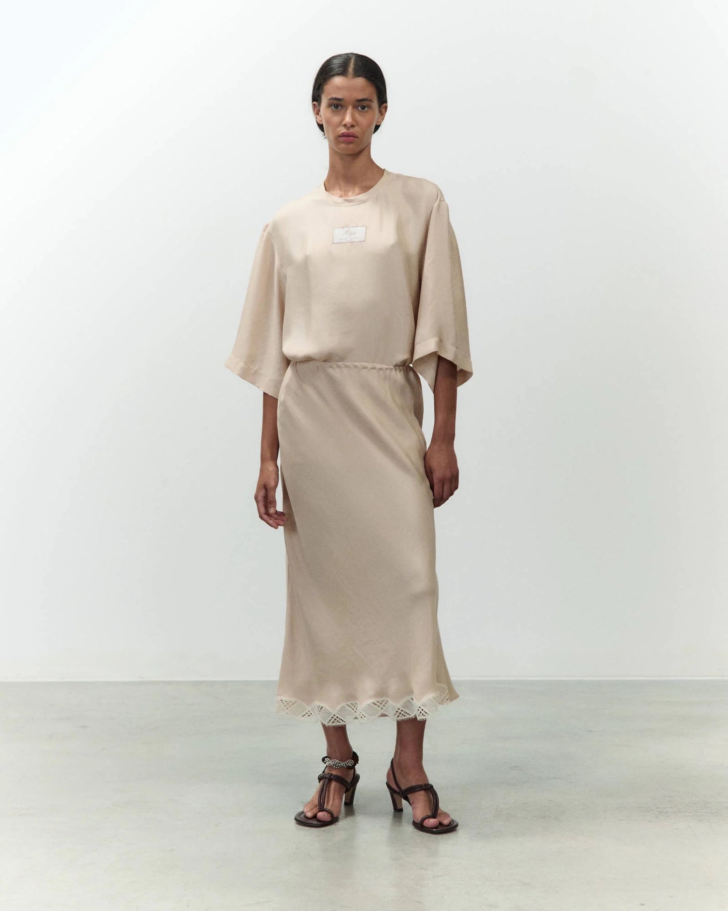 GONNA IN TWILL CON PIZZO Prezzo di listino